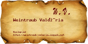 Weintraub Valéria névjegykártya